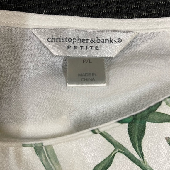Christopher & Banks Tropical side tie blouse size Petite Large - Picture 6 of 6